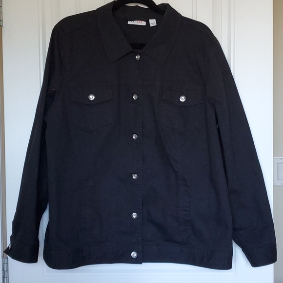 Black denim jean jacket - Picture 1 of 6